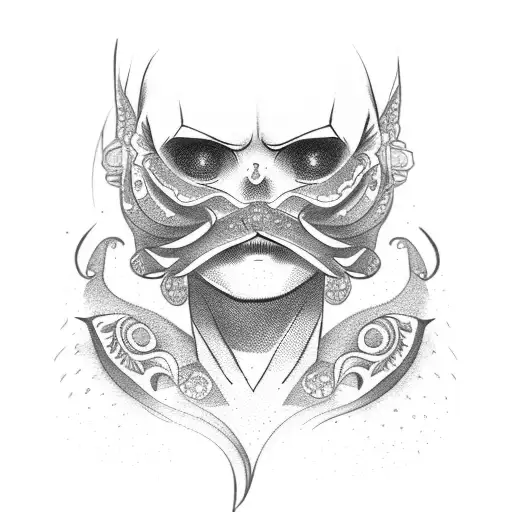 Neck Tattoo With Japanese Word