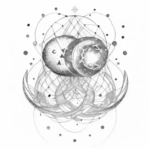 An Abstract Interpretation Of Love And Freedom With A Moon And Detainee Elements Intertwined