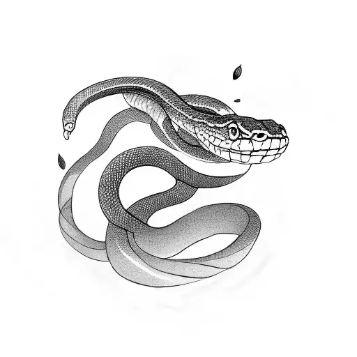 Snake Biting Its Tail Moving In Circle