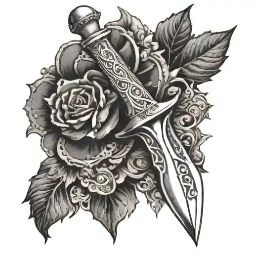 A Sleek Dagger With Intricate Carvings Inspired By San Francisco's Architecture