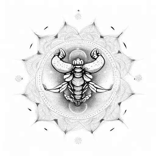 Scorpio With Flower Of Life