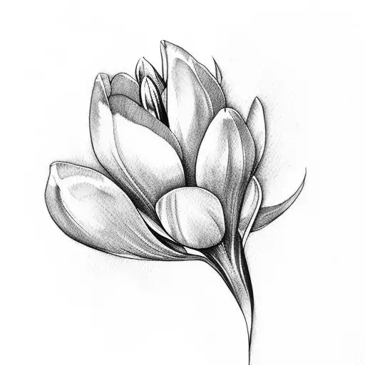 Bouquet Of Watercolor Crocuses