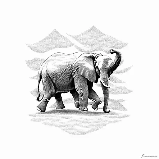Elephant Which Represents Letter R