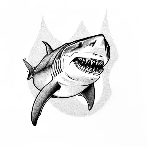 Shark Eating A Cheeseburger