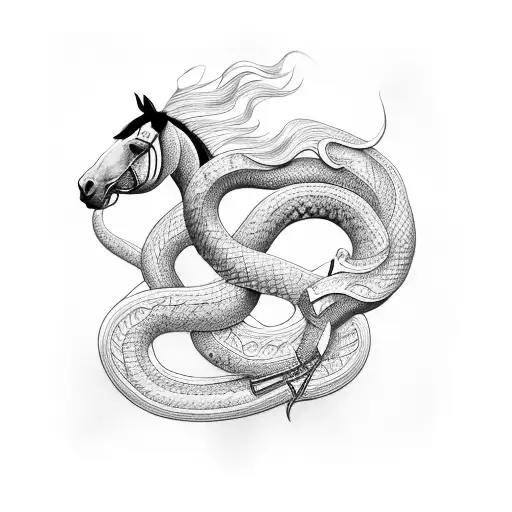 Horse With Snake Around It