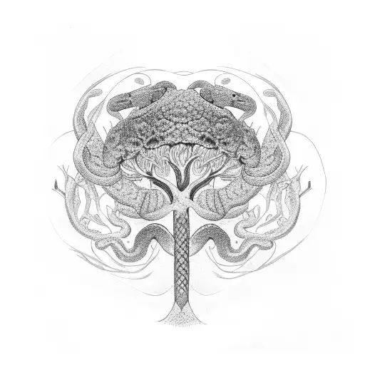 Snake With Bloom Tree