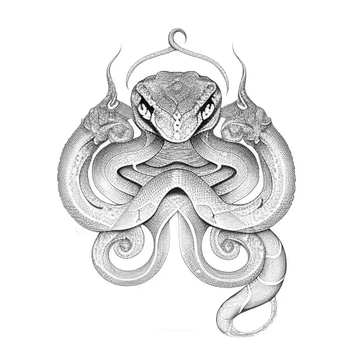 Snake With Bloosom Tree