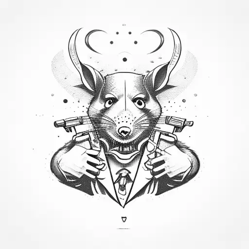 Evil Rat With A Tommy Gun