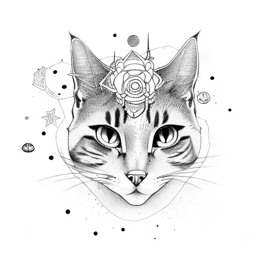 A Beautiful Girl Exploring A Mysterious Planet With A Cat Companion