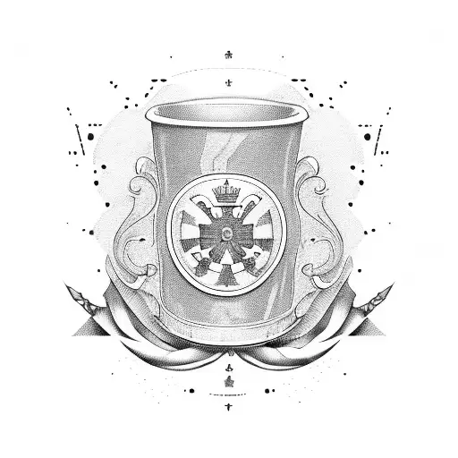 Coffee Cup With Military Insignia And Portugal Flag