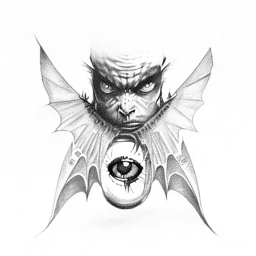 An Eye With Bat Wings