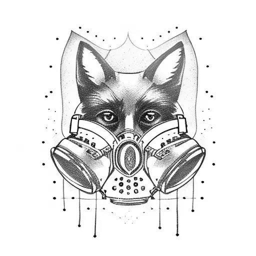 Fox In Gas Mask