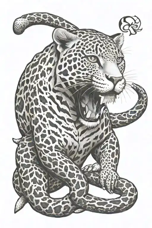 Jaguar With Rattle Snake