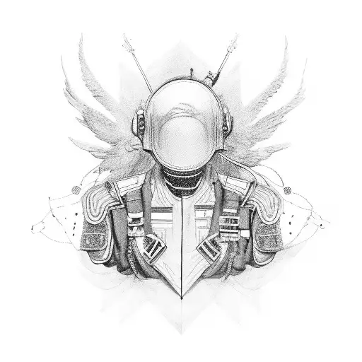 Open Military Jacket With Soul Flying Up From Inside