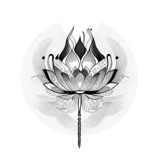 Lotus With Peacock Feathers