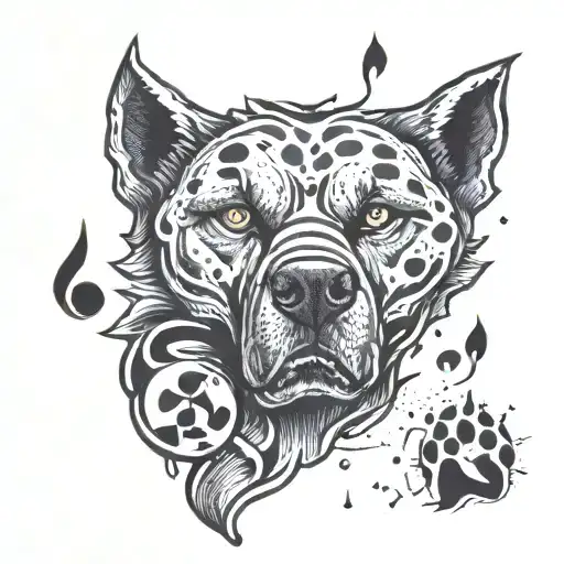 A Fusion Of A Wolf's Paw Print With Musical Notes And Military Symbols