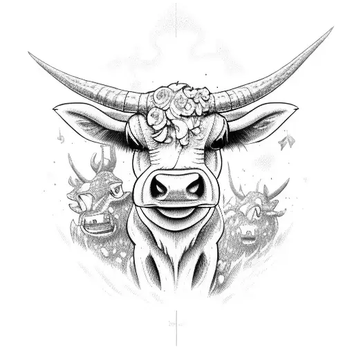 Ailen From Toy Story In Ufo Beaming Up Rex And Highland Cow