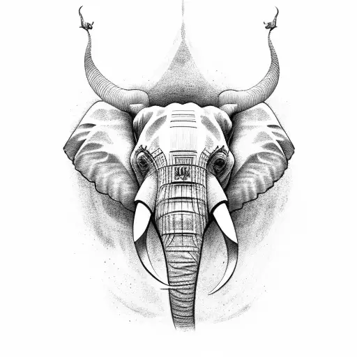 Elephant Face With Sukuna Markings