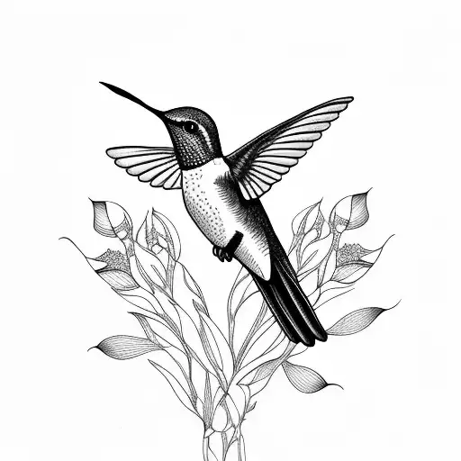 Hummingbird Flower Lines