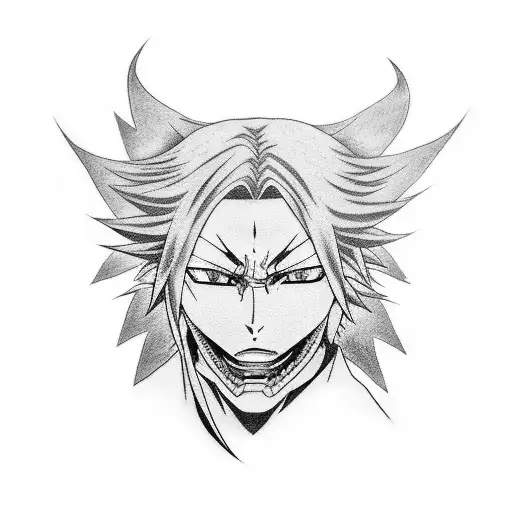 Create A Dotwork Tattoo Inspired By The Characters From Bleach Anime In A Unique And Abstract Way