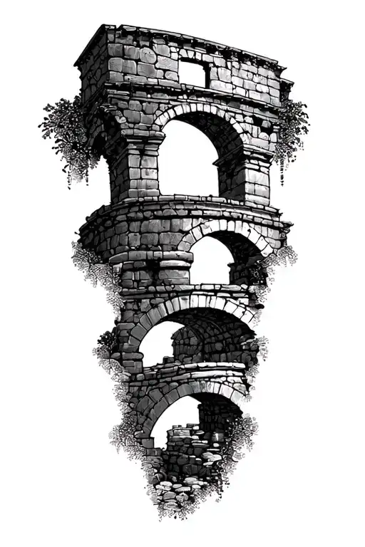 Roman Aqueduct In Diagonal