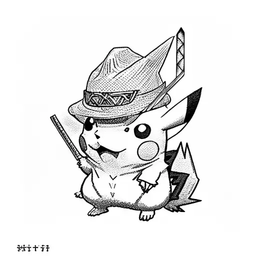 Pikachu With A Straw Hat On A Zelda Dragon