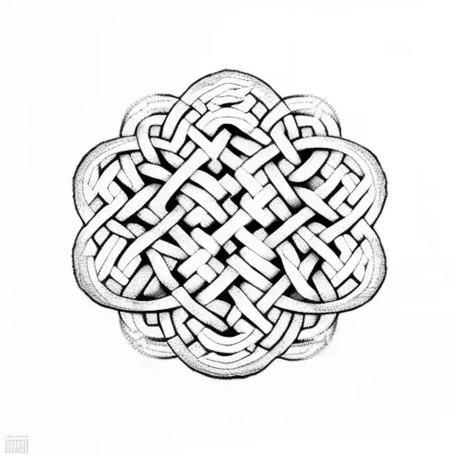 A Golf Club And Ball Intertwined With Intricate Celtic Knotwork Patterns