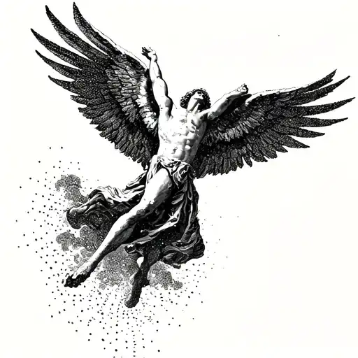 Icarus Falling From The Sky Symbolizing