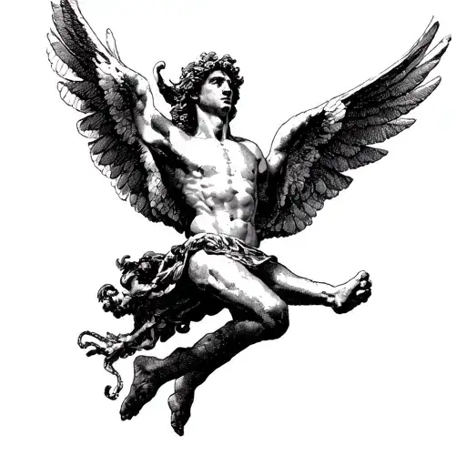 Icarus Falling From The Sky Symbolizing Strength