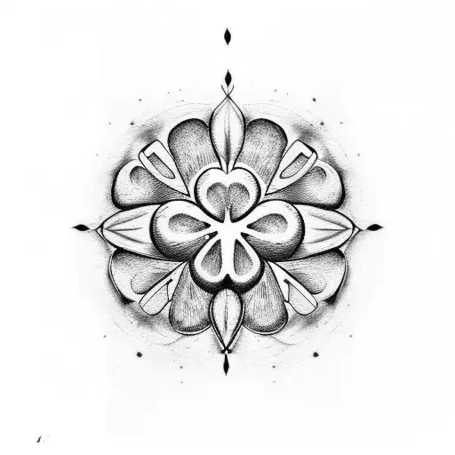 Four Leaf Clover With An Hourglass