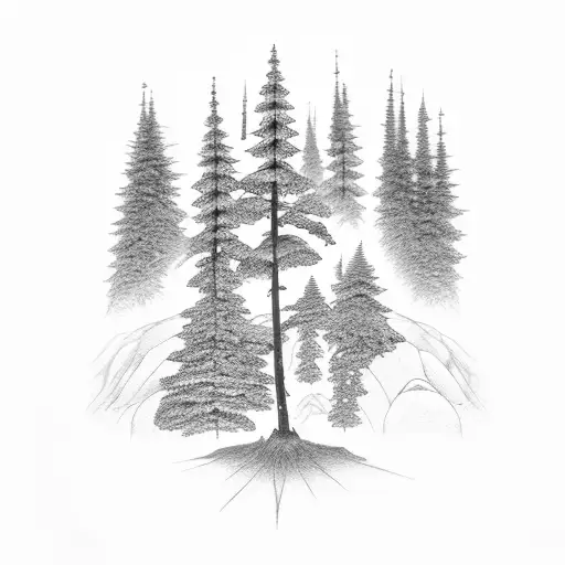 Trees With Mountain Backround