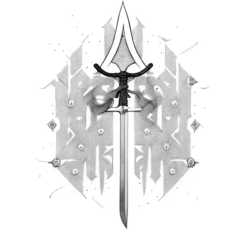 A Detailed Sword Wrapped In A Barbell With Blood Dripping Down