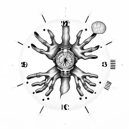Skeleton Hand With World Clock