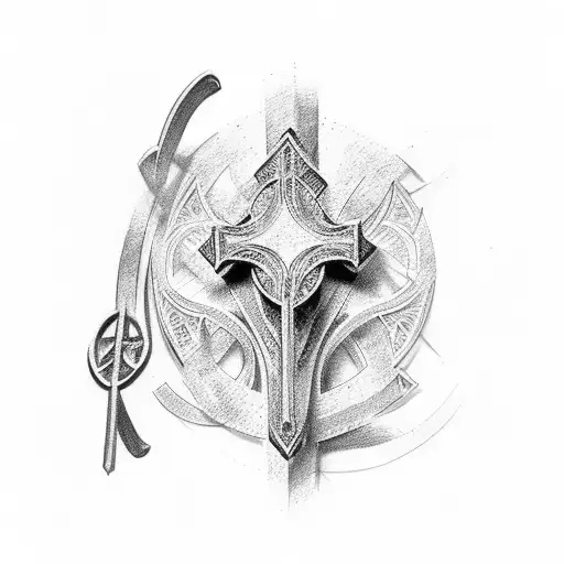 Christian Cross With Bow Tie