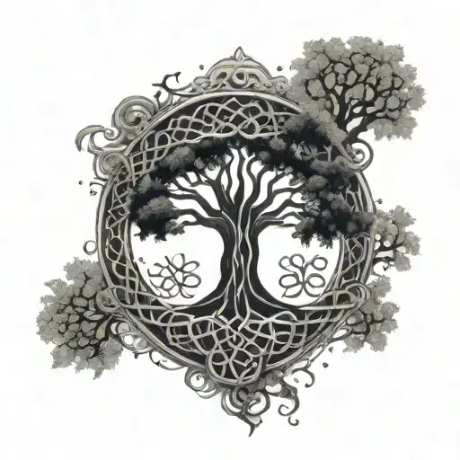 All Celtic's Runes Tree Of Life Growing Together