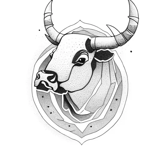 0A Bull At The Top Mountain During Moon Night