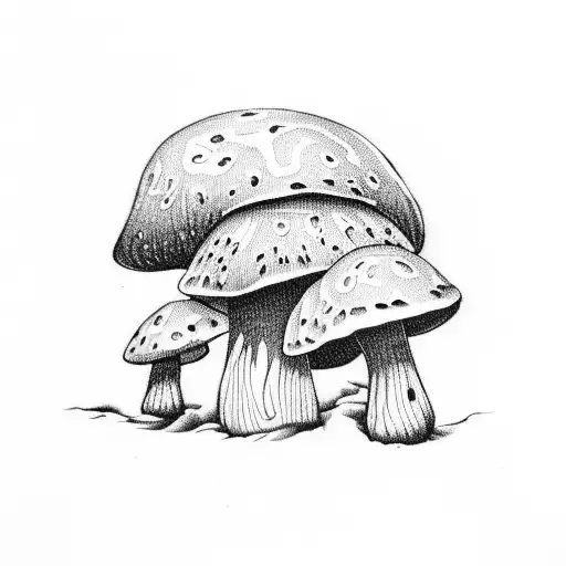 Mushroom Forage In Forest