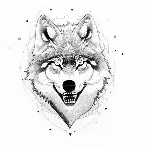 Fantasy Wolf Howling At The Moon In A Mountain Landscape