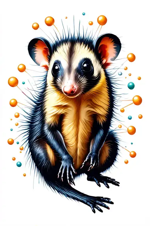 Brushtailed Possum Surrounded By Dopamine Molecules Aboriginal Australian