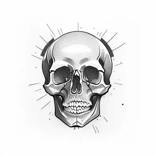 Skull On The Top Inside Of An Hour Glass