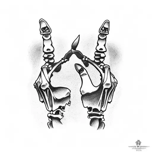 Skeleton Hand With Rg In The Middle