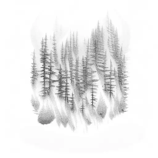 Curved Line With Trees On It