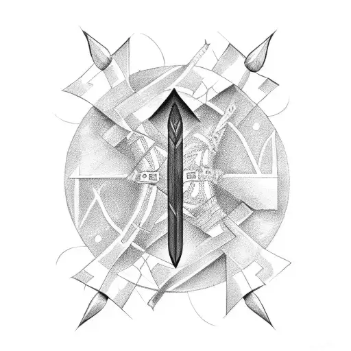 An Arrow Going Through 12 Rings