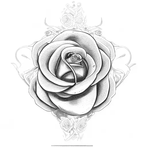 Mechanic's Wrench With A Tangled Rose