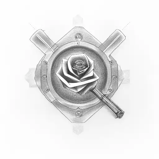 Mechanic's Wrench With A Rose