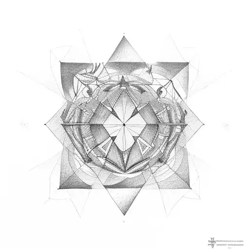 5 Triangles Integrated In A Circle