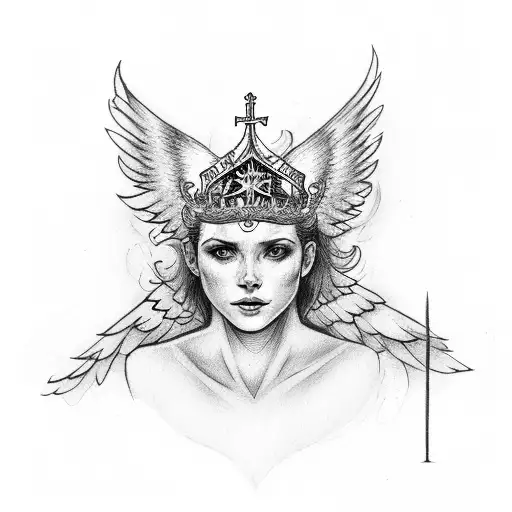 3 Of Clubs With An Angel Crown And Wings