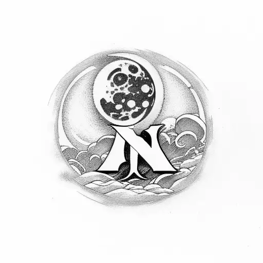 Two Letters M Next To Each Other With The Moon In The Background