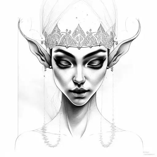 Woman Portrait Elf Closed Eyes