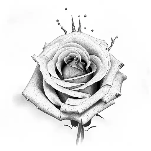 A Single Rose With No Shading